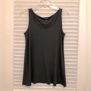 Eileen Fisher Silk Tank Sleeveless Blouse Dark Grey Classic SP